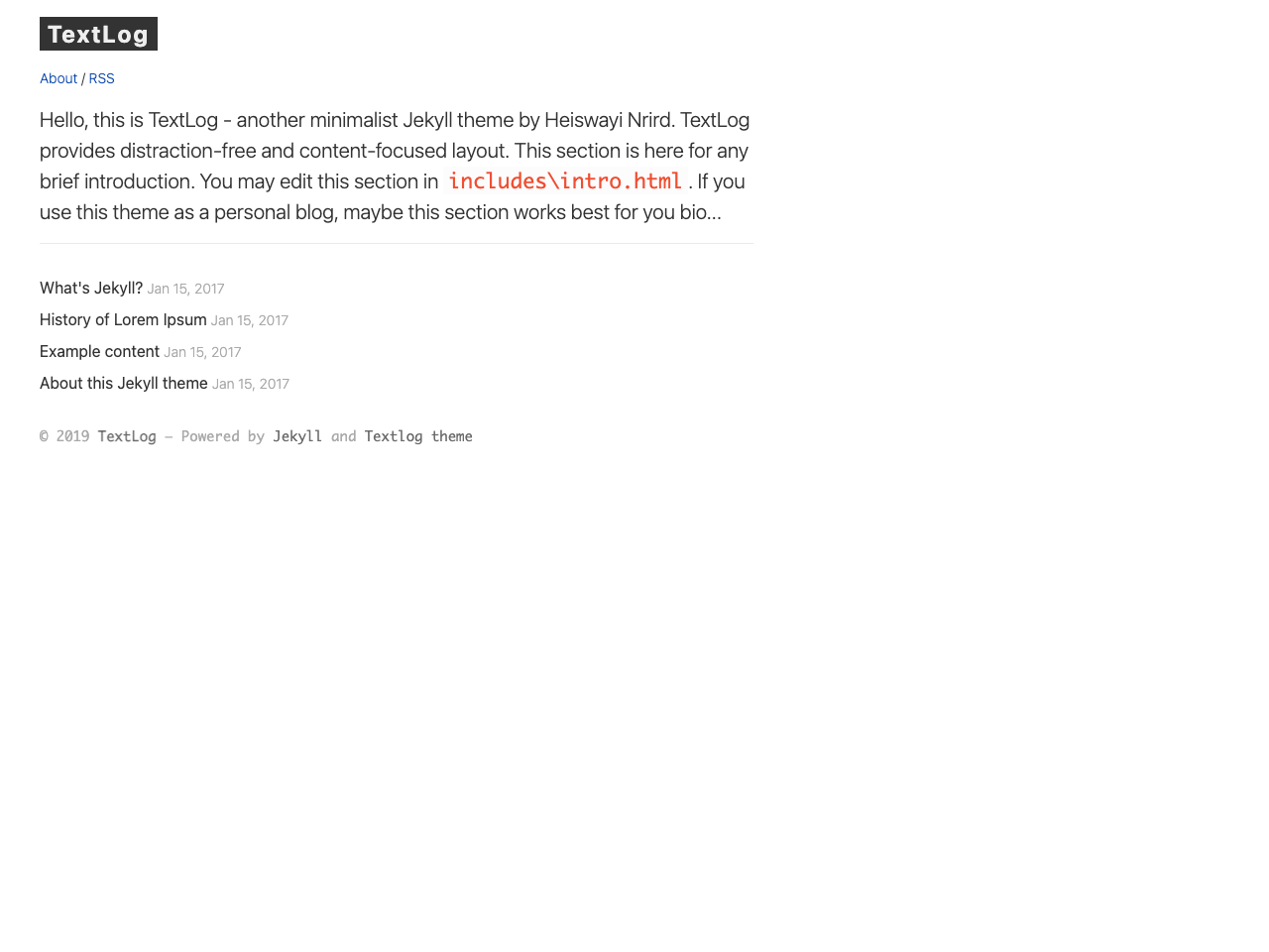 TextLog screenshot